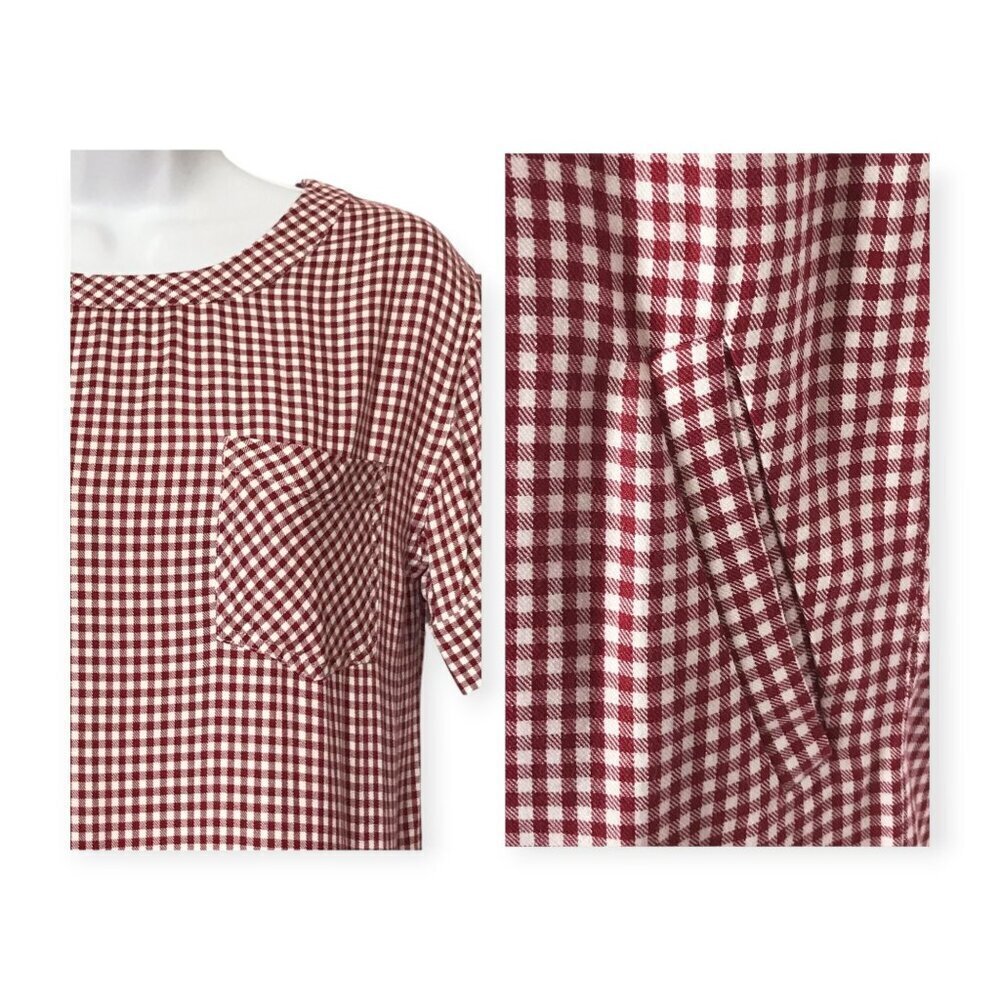 Madewell Filmscore Gingham Short Sleeve Dress, Size XXS, Red - Picture 14 of 14